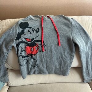 Disney Gray and Red Mickey Mouse Graphic Hoodie